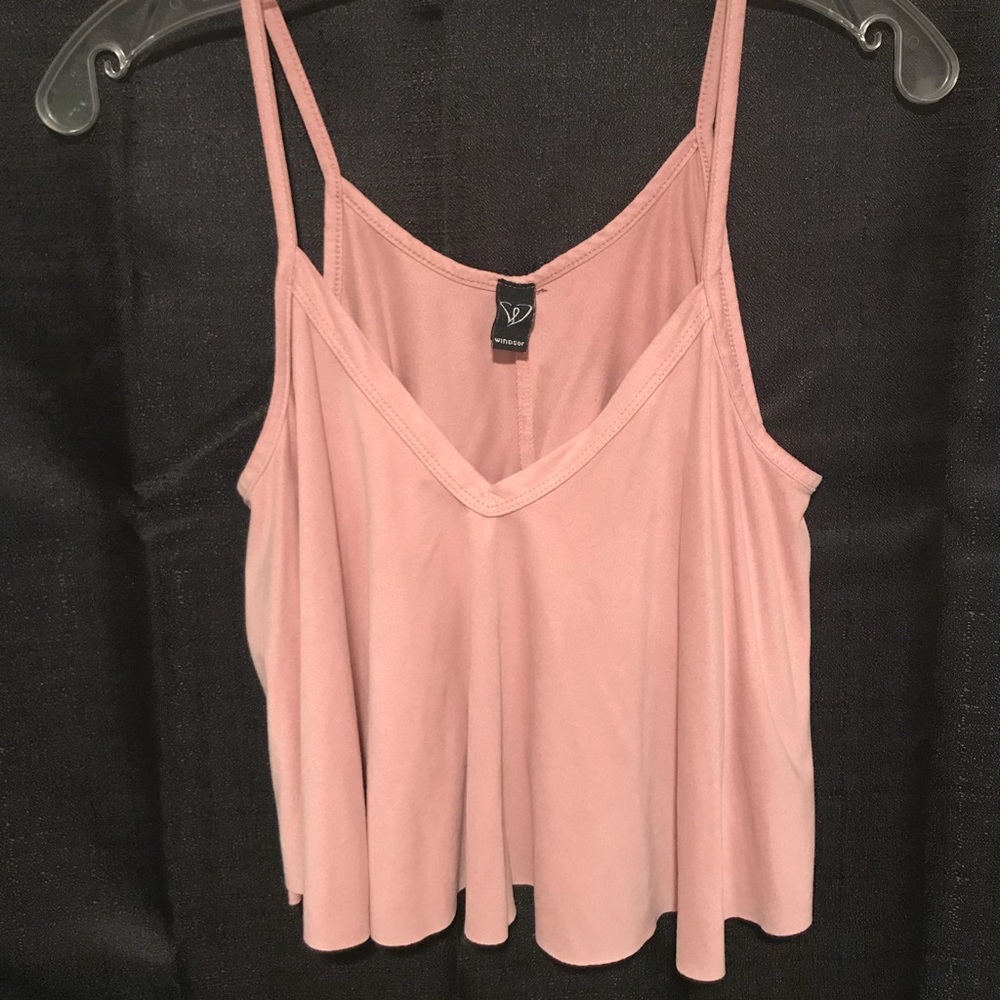 Velvet flowy crop tank